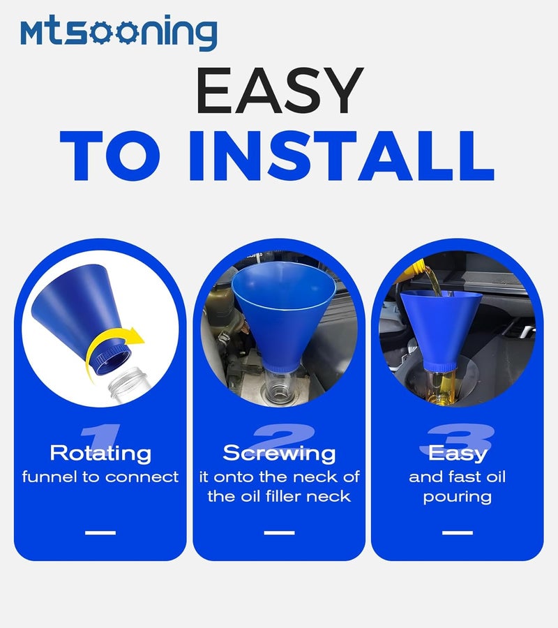 Mtsooning Advanced Engine Threaded Oil Funnel,Oil Filter Wrench and Drain Tool,Oil Filter Remover Tool Compatible with Toyota,Tacoma,Lexus,Camry, Corolla,Honda,Scion,Sienna,RAV4,RX350,etc - Image 5